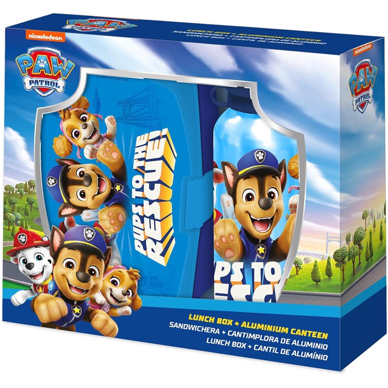 Garrafa Aluminio 500ml + Lancheira - Paw Patrol
