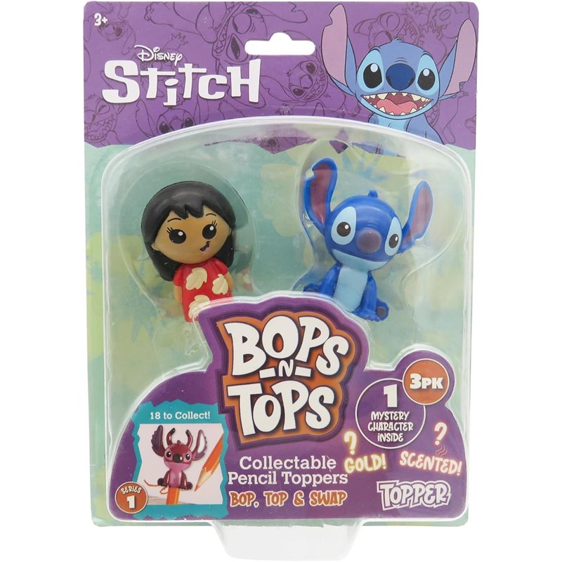 Pencil Toppers - Disney Stitch (2 Figuras + 1 Figura Surpresa)