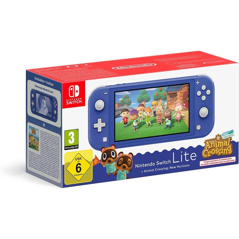 Consola Nintendo Switch Lite Azul + Animal Crossing New Horizons (Consola + Jogo Digital)