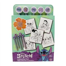 Conjunto de Colorir - Disney Stitch (Caderno + 5 Lápis de Cor + 5 Borrachas)