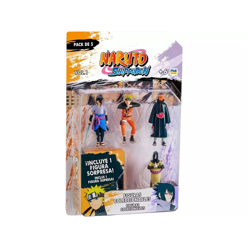 Pack 5 Figuras Naruto Shippuden (1 Figura Surpresa / Sortido)