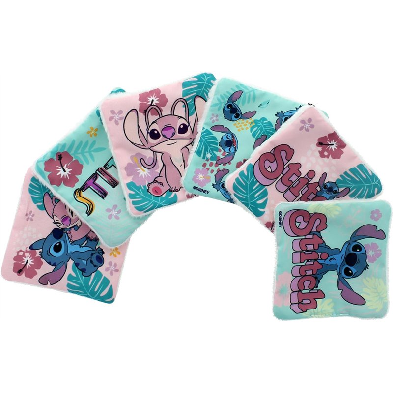 Conjunto de 6 Discos Desmaquilhantes Reutilizáveis - Disney Stitch