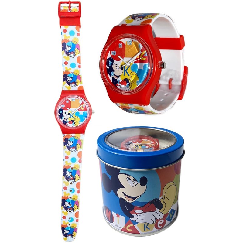 Relógio Analógico em Caixa de Metal - Disney Mickey