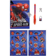 Conjunto Diário Secreto + Caneta Mágica + Folhas de Autocolantes - Marvel Spiderman