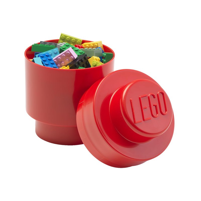 LEGO Storage Brick 1 Round - Vermelho