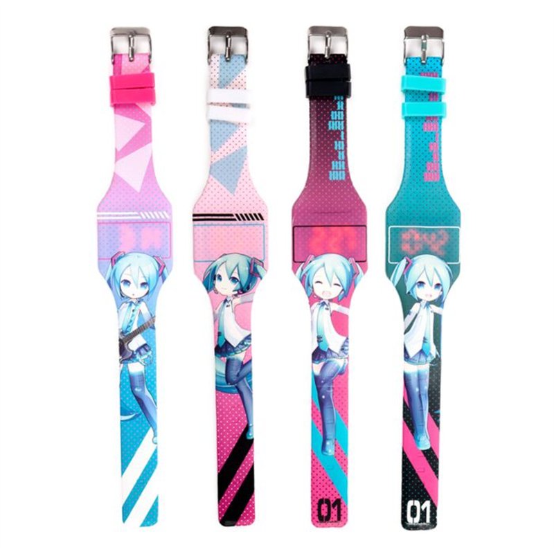 Relogio Digital em Silicone - Hatsune Miku (Sortido)