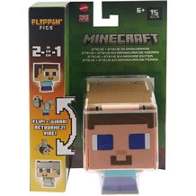 Figura Mattel Flippin' Figs - Minecraft: Steve + Steve in Iron Armor
