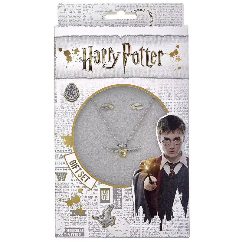 Conjunto Colar e Brincos Stud - Harry Potter: Golden Snitch