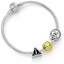 Pulseira com Charms - Harry Potter: Prateada com 3 Contas