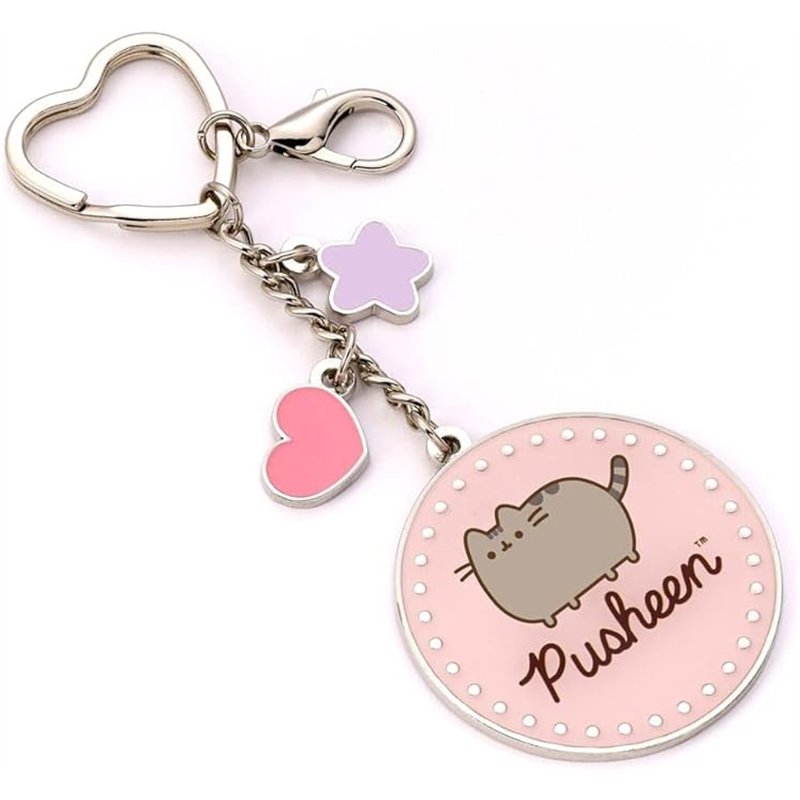 Porta Chaves - Pusheen: Nome Rosa com Mini Charms