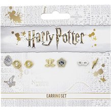 Conjunto Brincos Stud - Harry Potter: Time Turner, Sapo de Chocolate, Óculos e Raio
