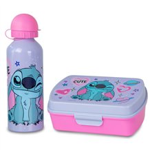 Garrafa de Alumínio + Lancheira - Stitch