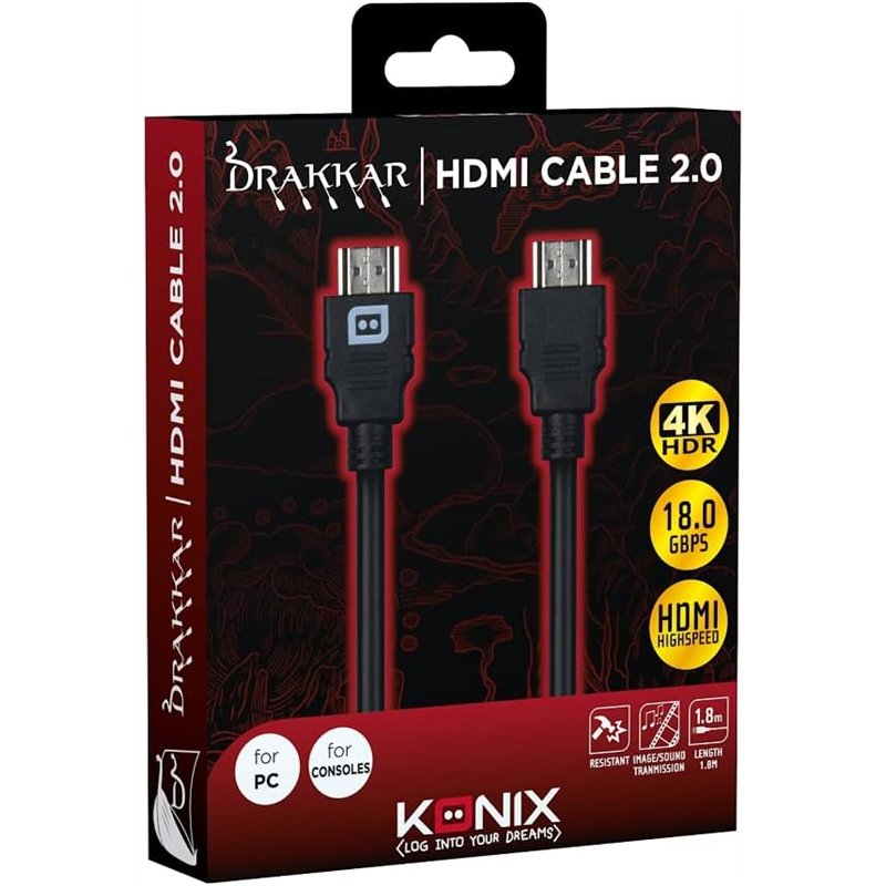 Cabo HDMI 2.0 - Konnix Drakkar (1.8 Metros)