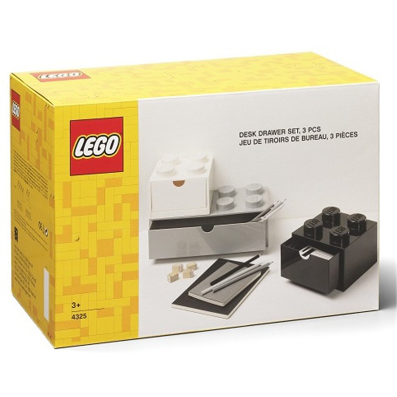 LEGO Gavetas de Secretária - Preto, Cinzento & Branco